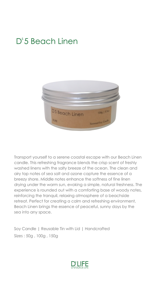 D5 - Beach Linen Scented Candle